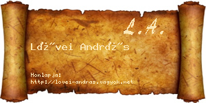 Lövei András névjegykártya
